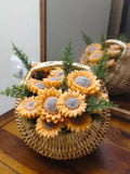 Sunflower Wax Flower Basket